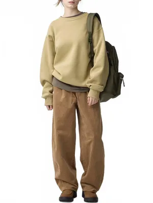 Uniqlo GU Corduroy Barrel Leg Relaxed Pants NWT Brown XL thumbnail 2