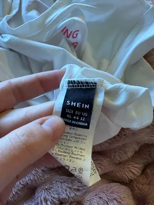 SHEIN White Tee with Pink Slogan Size XL thumbnail 3