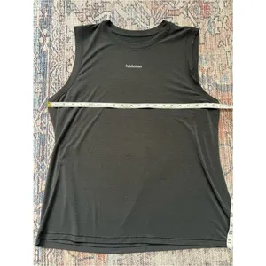 Lululemon Jersey Training Muscle Tank Top Wordmark Size 14 Black Sleeveless thumbnail 9