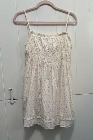 Free People White Floral Spaghetti Strap Dress thumbnail 2