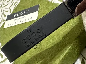Gucci Dark Grey Rubber Key Fob with Silver Hardware thumbnail 2