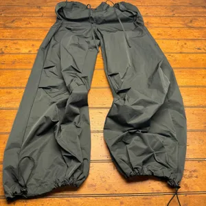 EGO Black Cargo‎ Pants Elastic Waist Drawstring Hem Wide Leg Womens Size 2 thumbnail 1