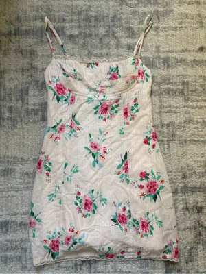 Sky to Moon Pink Floral Spaghetti Strap Mini Dress - Lightweight Summer Slip thumbnail 1