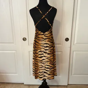 Animal Print Cami Midi Crisscross Back Summer Dress thumbnail 2