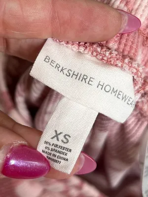 Berkshire Homewear Pink Floral Pajama Set Ribbed Lounge Sleepwear Cozy Y2K XS thumbnail 7