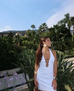 mini dress white fitted bodycon halter party cocktail thumbnail 5
