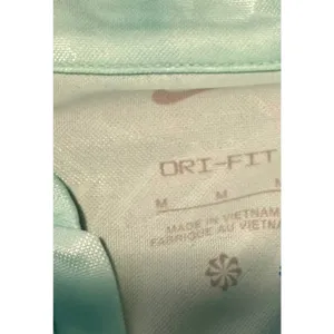 Nike Dri-FIT Floral Tie Dye Golf Polo Shirt Mint Green Teal Womens Medium thumbnail 6