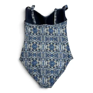NipTuck Tummy Control One Piece Swimsuit Kaleidoscopic Medallion Blue White 6 thumbnail 2
