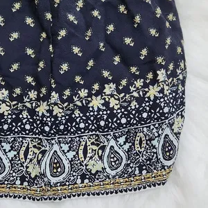 Garnet Hill Women's Dropwaist Button-Up Dress Long‎ Sleeve Boho Navy Floral 6 thumbnail 11