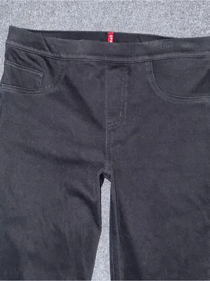 Spanx Jean-ish Ankle Leggings Tummy Shaping Soft Knit 20018R Black Sz Women's L thumbnail 4