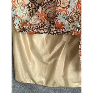 Vintage Tanner 100% Silk Paisley Slip Dress Size 2 Orange Brown Boho thumbnail 4