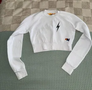 white Aviator Nation Bolt‎ 2 cropped sweatshirt XS Sold Out thumbnail 1