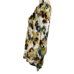 Simply Vera Vera Wang Medium Tunic Top Floral Watercolor Stretch Long Sleeves thumbnail 6