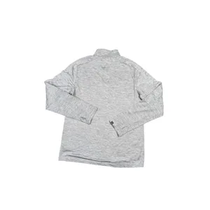 Gaiam Womens Gray Heathered Half‎ Zip Pullover Thumb Hole Athletic Top thumbnail 3