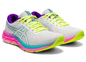 Oasis Women's Athletic Sneakers in White, Neon Yellow, Pink & Teal thumbnail 1
