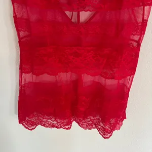 Victoria's Secret Red Sheer Mini Slip Dress Size Small thumbnail 3