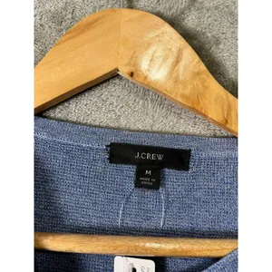 J.Crew Juliette Collarless‎ Sweater Blazer Linen Minimalist Lightweight MD New thumbnail 3