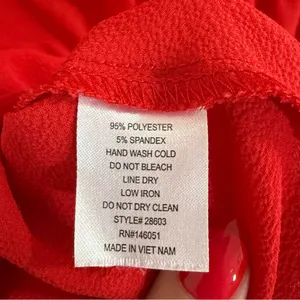 Monteau Red Short Sleeve Wrap Blouse with Mandarin Collar thumbnail 6