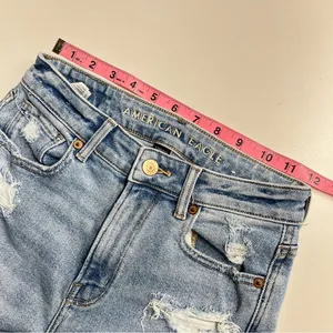 American Eagle Mom Jeans distressed size 00 regular juniors denim cotton‎ blend thumbnail 10
