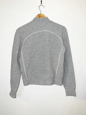 Lululemon On Repeat Heatered Core Light Gray Zip-Up Bomber Jacket thumbnail 7