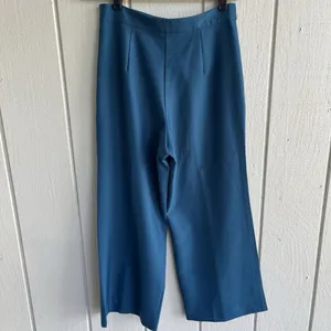 Camilyn Beth Stretch Twill Crepe Wide Leg Pants in Teal Blue Size M‎ thumbnail 6