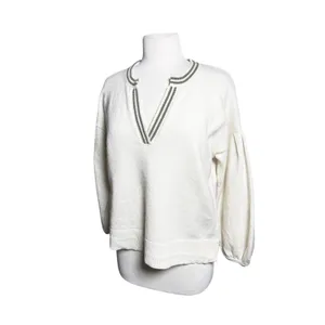 MADEWELL Women’s Wiltshire Vneck Cream Varsity Stripe Pullover Sweater thumbnail 5