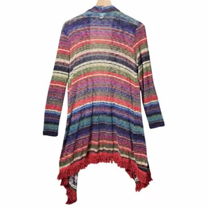 John Paul Richard Asymmetrical Open Cardigan Sweater Mullticolor Women's size M thumbnail 2