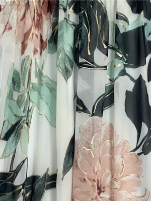 Alexa B Nites Floral Chiffon Maxi Dress Size 14W Wrap V Neck Flutter Sleeve thumbnail 6
