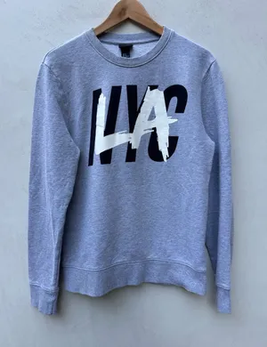 H&M LA NYC Graphic Sweatshirt Gray Crewneck Pullover Medium thumbnail 1