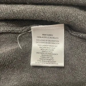 Napa Valley gray knit poncho wrap turtleneck sweater faux leather buckle L XL thumbnail 4