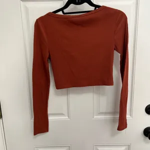 Out from under by Urban Outfitters‎ cropped long sleeve button shirt brown small thumbnail 4