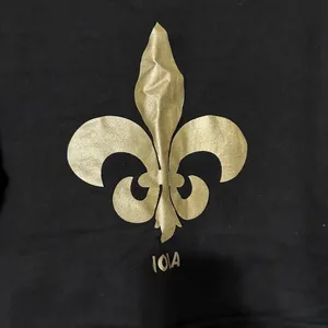 NOLA New Orleans Saint black/gold sweatshirt style long sleeve crop top thumbnail 2