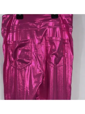 Halara Metallic Hot Pink High Rise Leggings M NWT thumbnail 6