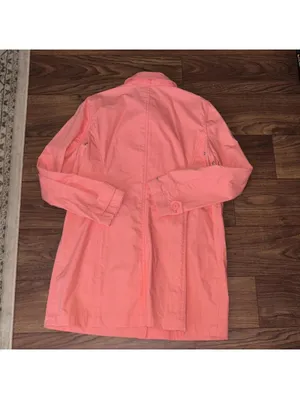 GAP Women's Vibrant Coral Pink Trench Coat Hidden Buttons Pockets Trendy Cotton thumbnail 10