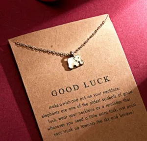 Good Luck Elephant Indie Boho Gold Charm Necklace thumbnail 1