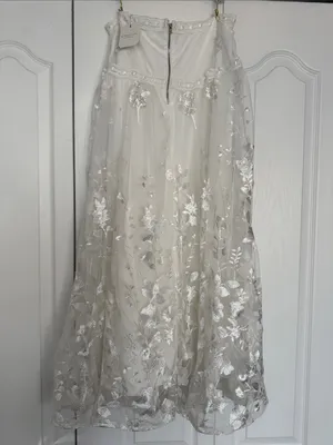 Altar'd State Ivory Floral Appliqué Maxi Dress thumbnail 7