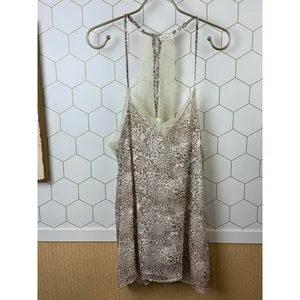 POL Tan and Cream Leopard Print Lace Camisole Tunic - Size - Large thumbnail 5