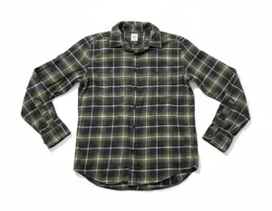 Gap Mens Flannel Button Down Plaid Long Sleeve Shirt, Size Small, Green Purple thumbnail 1