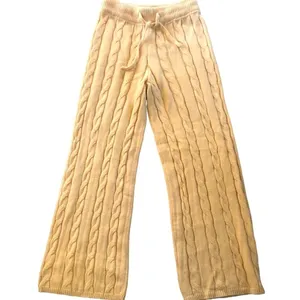 Cropped Ribbed Sweater Set Cardigan Flare Pant Sz M thumbnail 7