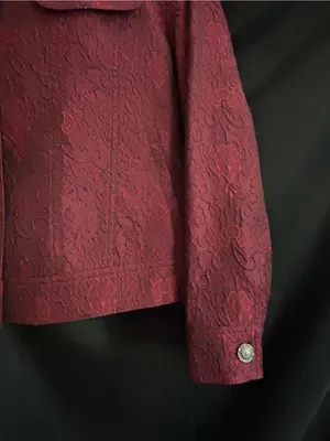 J. Jill Vintage Women's Textured Red Button-Front Blazer Jacket SM thumbnail 5