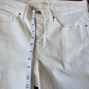 Levis 311 Shaping Skinny Capri Jeans White Stretch Cropped Denim‎ Pants Size 30 thumbnail 7