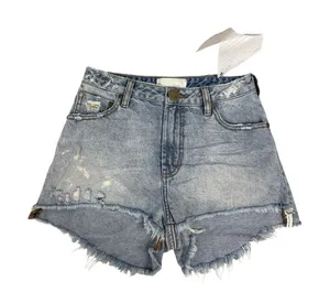 NEW NWT One teaspoon Sz 26 2 light wash distressed raw hem light wash shorts thumbnail 1