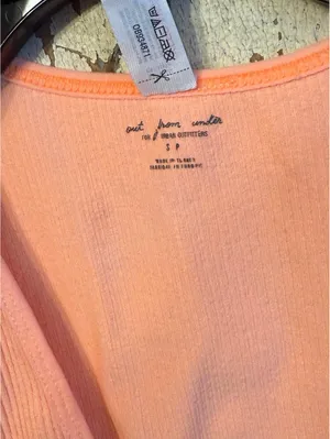 Out from Under Orange ribbed cropped tank, size small thumbnail 4