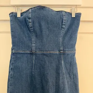 NWT Reformation Jeans Eugenia Denim Strapless Midi Dress Simcoe Blue Women's 2 thumbnail 4