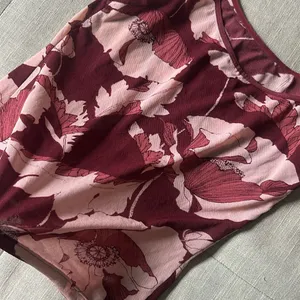 Non Signe Maroon Mesh Floral Cami Tank Size Small thumbnail 7