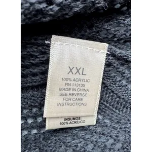 Leo & Nicole Top Sz XXL Women Black Open Knit Cardigan 3/4 sleeves thumbnail 5