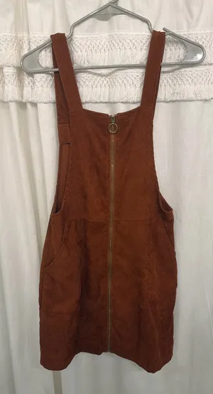 Shein Corduroy Overall Dress Pocket Front thumbnail 1