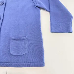 L.L.Bean Periwinkle Blue Button Front Retro Cotton Cardigan Sweater Pockets XL thumbnail 4
