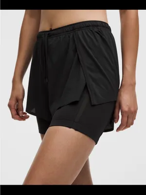 Lululemon Lightweight 2 in 1 Running HR Short. 2” shell 5” biker w/pockets thumbnail 4