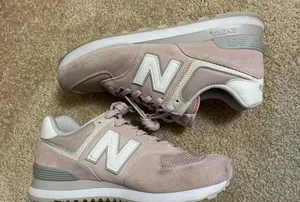 Pink New Balance Shoes 574 thumbnail 2